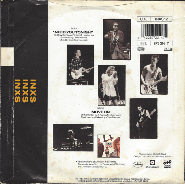 INXS : Need You Tonight (7", Single, Sil)