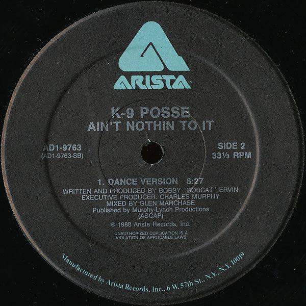 K-9 Posse : Ain't Nothin To It (12", Single)