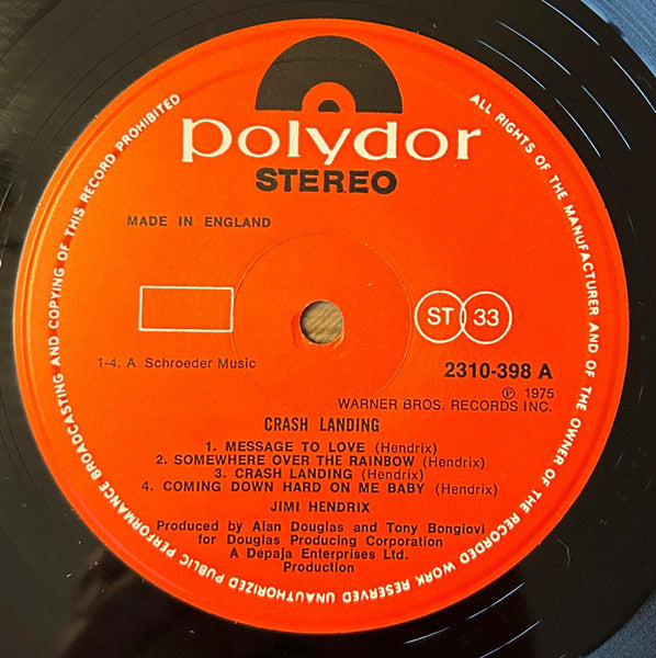 Jimi Hendrix : Crash Landing (LP, Album)