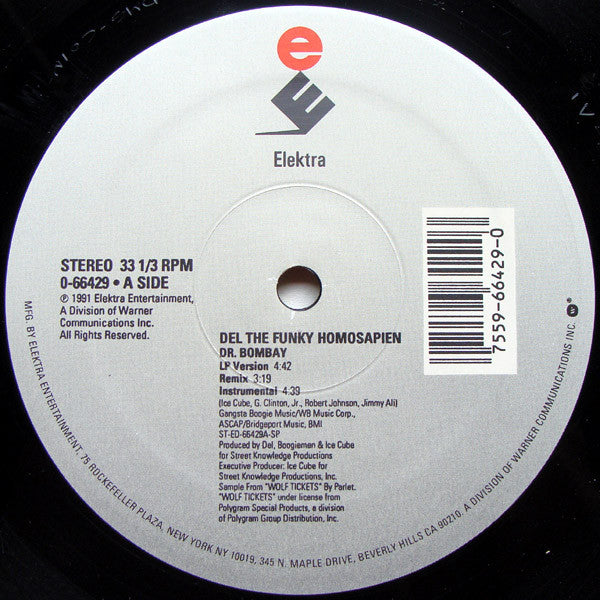 Del Tha Funkee Homosapien : Dr. Bombay (12", Single)