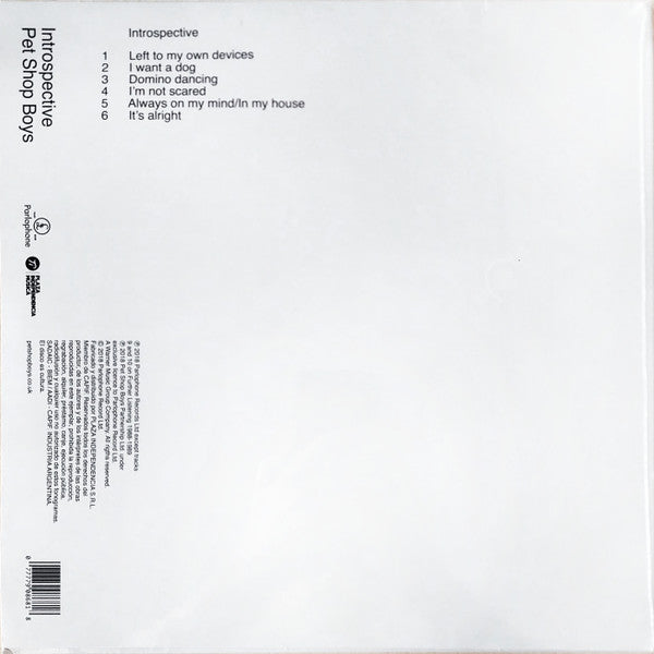 Pet Shop Boys : Introspective (LP, Album, RE, RM, 140)
