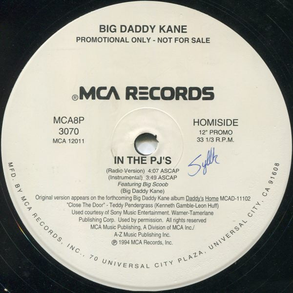 Big Daddy Kane : In The PJ's / Show & Prove (12", Promo)