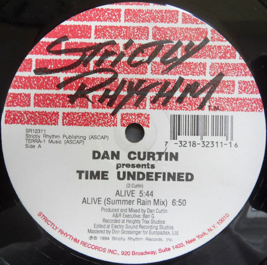 Dan Curtin Presents Time Undefined : Alive / Cascade (12")