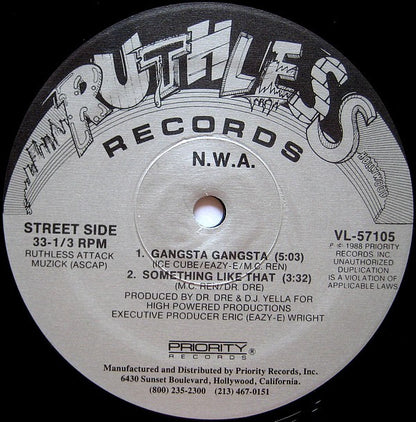 N.W.A. : Gangsta Gangsta (12", Maxi, SRC)