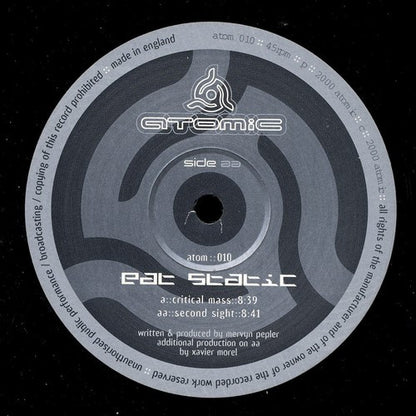 Eat Static : Critical Mass / Second Sight (12")