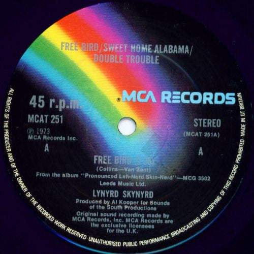 Lynyrd Skynyrd : Free Bird / Sweet Home Alabama / Double Trouble (12", Bla)
