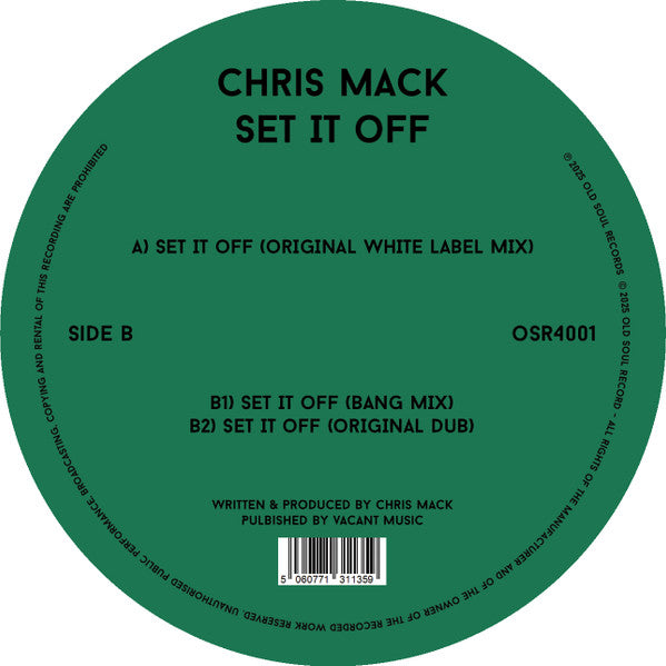Chris Mack : Set It Off (12")