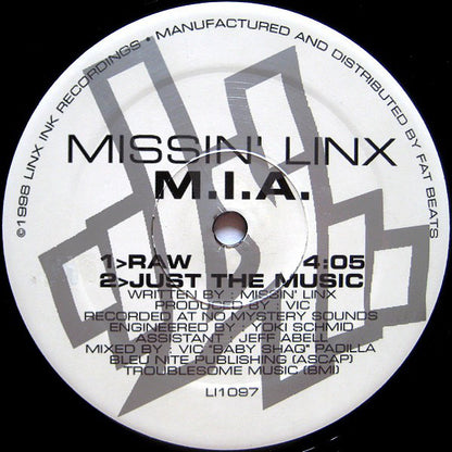 Missin' Linx : M.I.A. / Lock'd D (12")