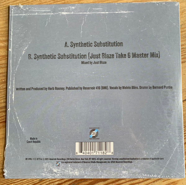 Melvin Bliss : Synthetic Substitution (7")