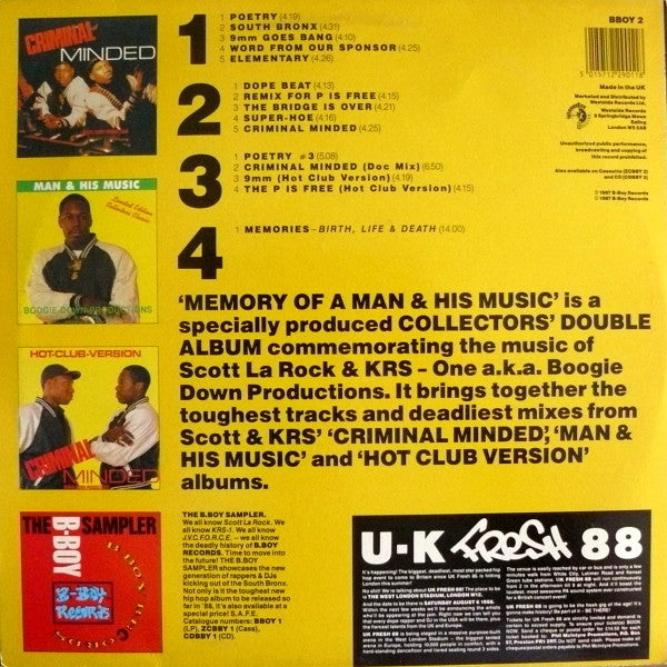 Scott La Rock* & KRS-One : Memory Of A Man And His Music (LP, Album + LP, Mixed + Ltd)
