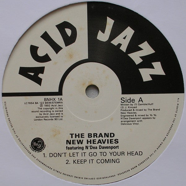 The Brand New Heavies Featuring N'Dea Davenport : Don't Let It Go To Your Head (12")