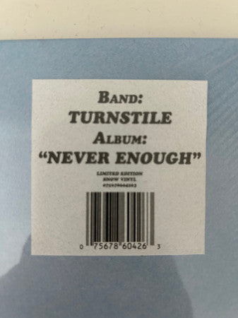 Turnstile (2) : Never Enough (LP, Album, Ltd, Whi)