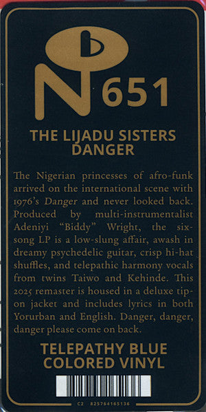 The Lijadu Sisters* : Danger (LP, Album, RE, Blu)
