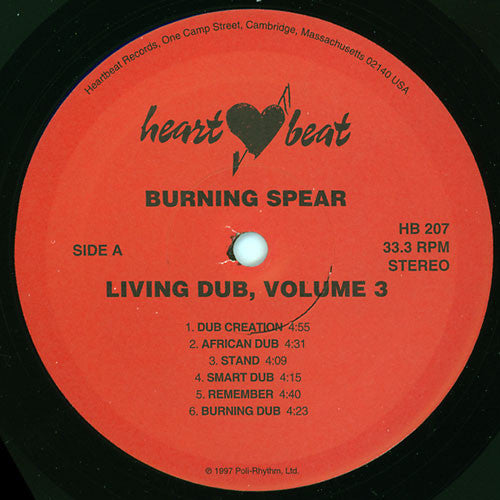 Burning Spear : Living Dub, Volume 3 (LP, Album)