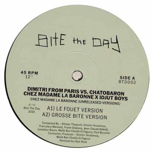Dimitri From Paris Vs. Chatobaron X Idjut Boys : Chez Madame La Baronne (Unreleased Versions) (12")