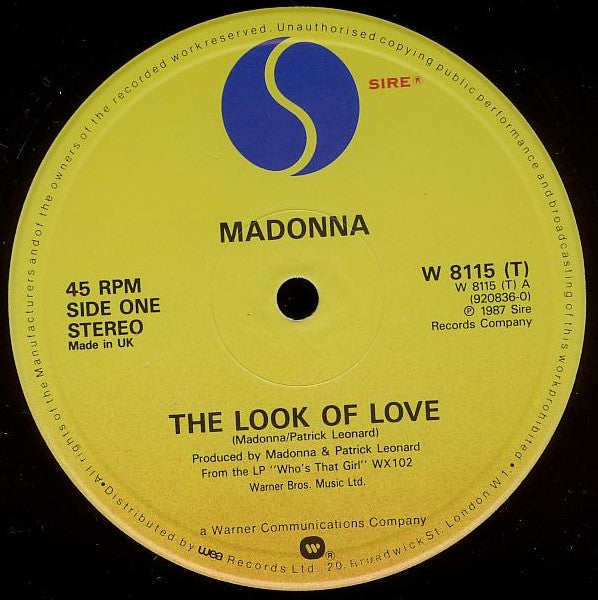 Madonna : The Look Of Love (12", Single, RP)