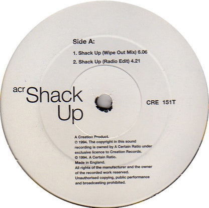 A Certain Ratio : Shack Up (12", Single)