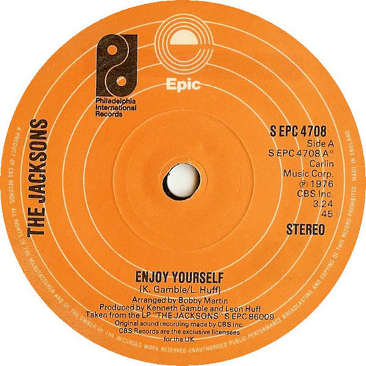 The Jacksons : Enjoy Yourself (7", Single, Sol)
