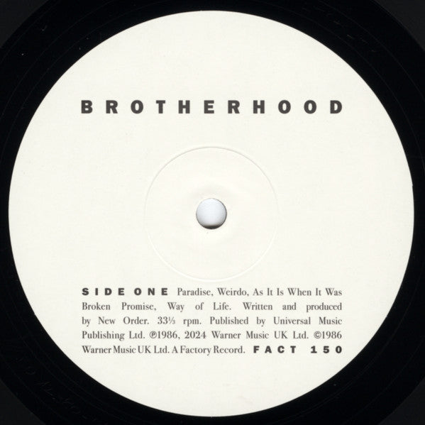 New Order : Brotherhood (LP, Album, RE)