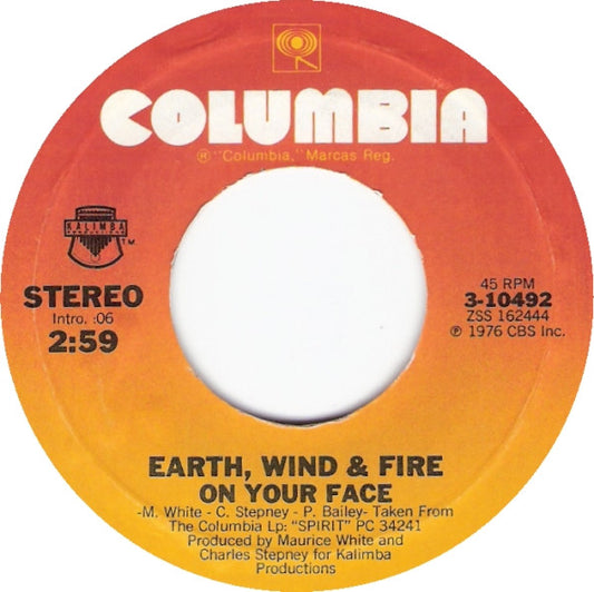 Earth, Wind & Fire : On Your Face (7", Single)