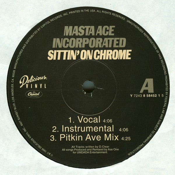 Masta Ace Incorporated : Sittin' On Chrome (12")
