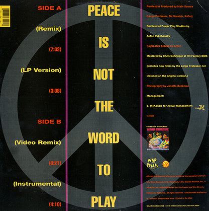 Main Source : Peace Is Not The Word To Play (12")