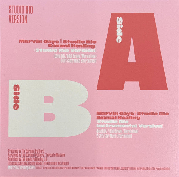 Marvin Gaye & Studio Rio : Sexual Healing (Studio Rio Version) (7", Single)