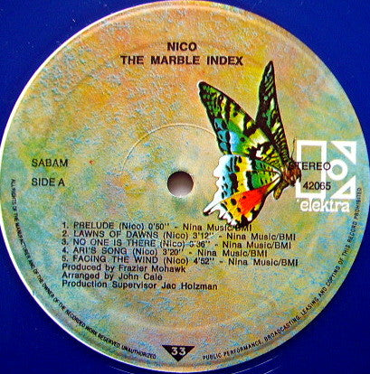 Nico (3) : The Marble Index (LP, Album, RE, Blu)