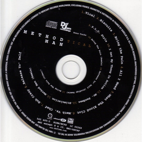 Method Man : Tical (CD, Album, Enh, RE, RM)