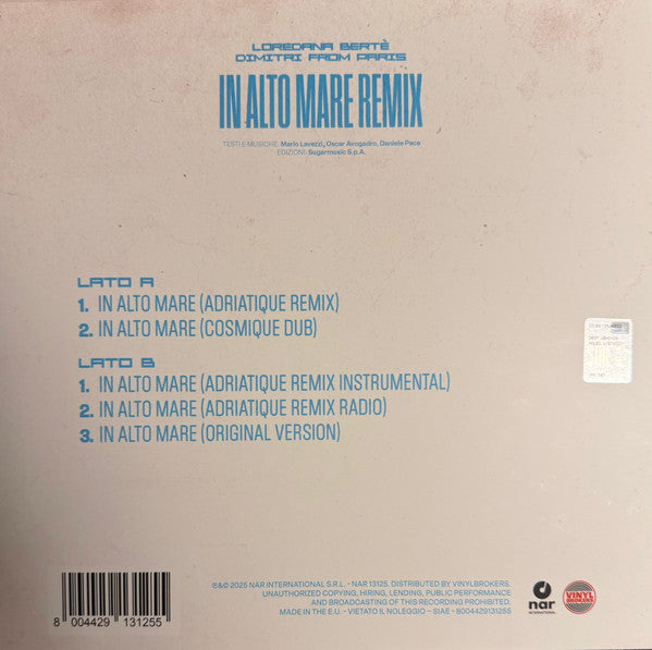 Loredana Bertè : In Alto Mare (Dimitri From Paris Remixes) (12", RP, Lig)