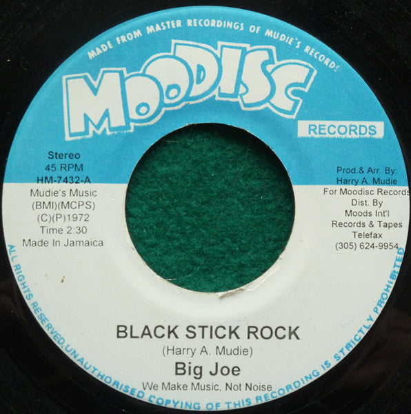 Big Joe : Black Stick Rock (7", RE)