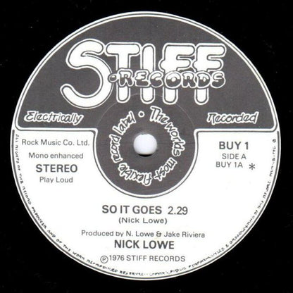 Nick Lowe : So It Goes (7", Single, RE, Sol)