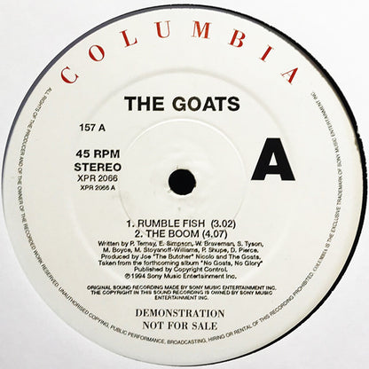 The Goats : Rumble Fish (12", Promo, Smplr)