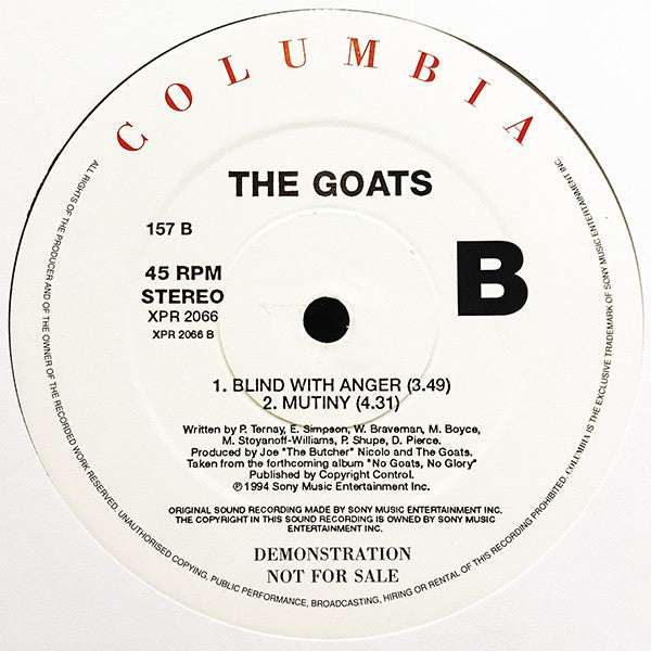 The Goats : Rumble Fish (12", Promo, Smplr)