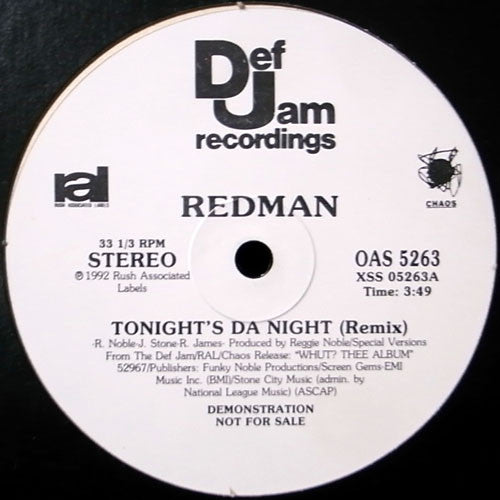 Redman : Tonight's Da Night (Remix) (12", Promo)