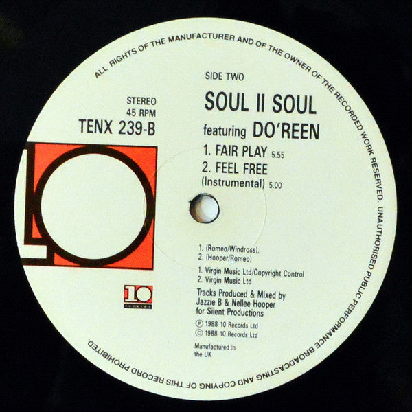 Soul II Soul : Feel Free (12", Single)