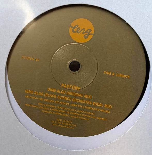 Payfone : Dime Algo (12", Single)