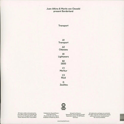 Juan Atkins & Moritz von Oswald Present Borderland (4) : Transport (2xLP, Album, RP)