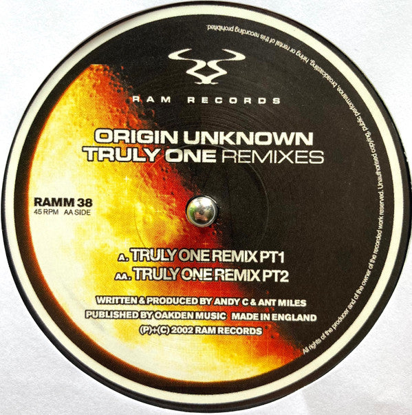 Origin Unknown : Truly One (Remixes) (12")