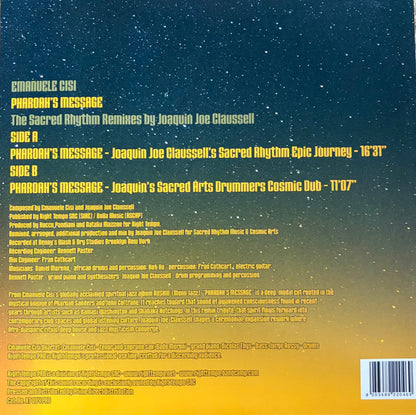 Emanuele Cisi : Pharoah's Message (Joe Claussell Sacred Rhythm Remixes)  (12", Maxi)