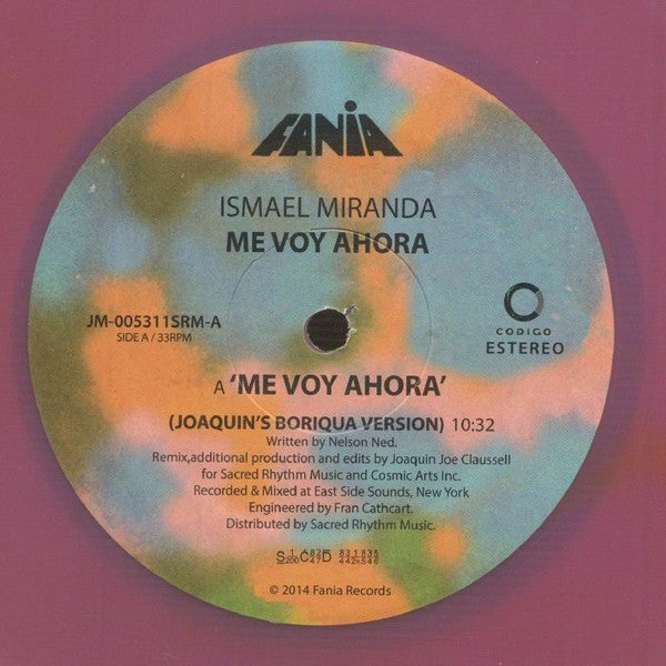 Ismael Miranda : Me Voy Ahora (Joaquin Joe Claussell Remixes) (12", Pur)