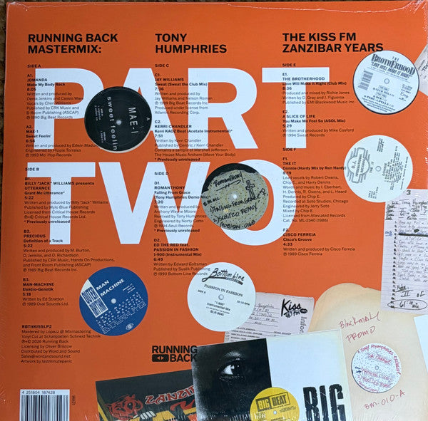 Tony Humphries : Running Back Mastermix: The Kiss FM Zanzibar Years (Part Two) (3x12", Comp)