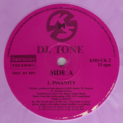 DJ. Tone* : Insanity (12", Ltd, Pin)