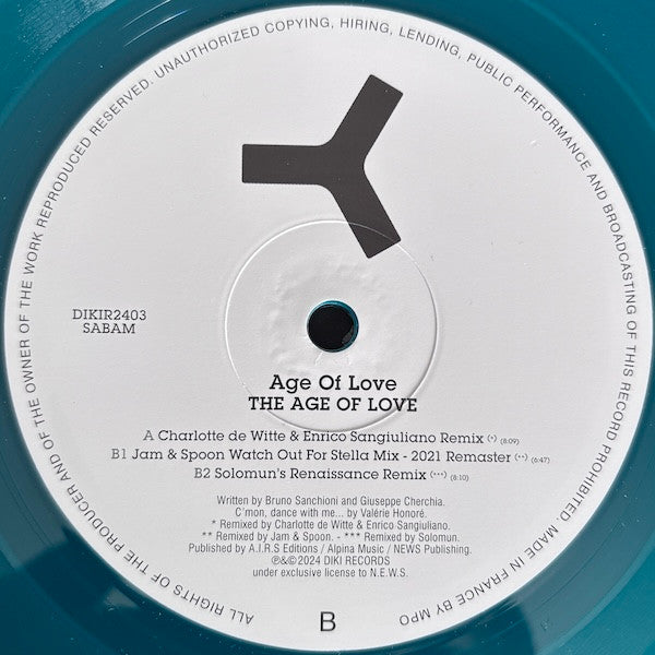 Age Of Love : The Age Of Love (12", Ltd, RM, RP, Gre)