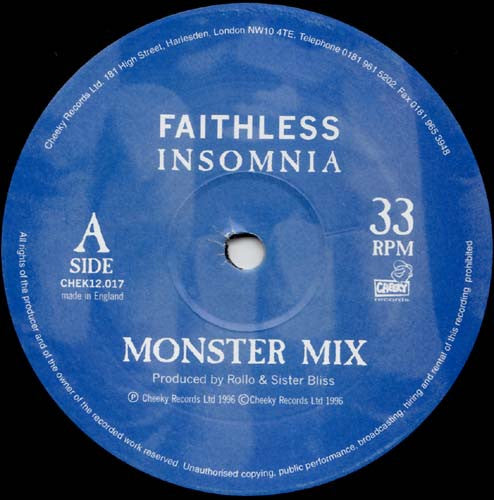 Faithless : Insomnia (12", RE)