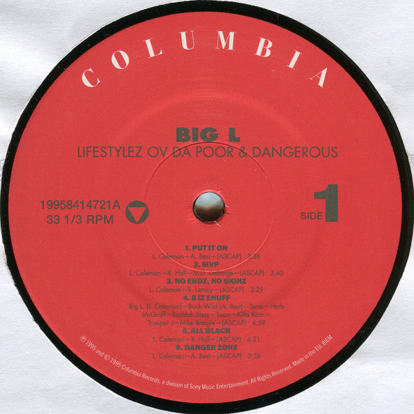 Big L : Lifestylez Ov Da Poor & Dangerous (LP, Album, M/Print, RE)