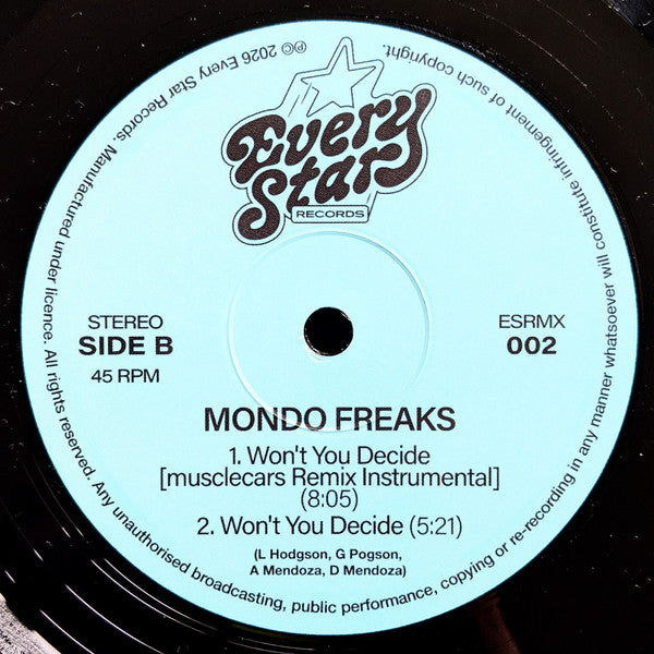 Mondo Freaks : Won't You Decide (Musclecars Remix) (12")