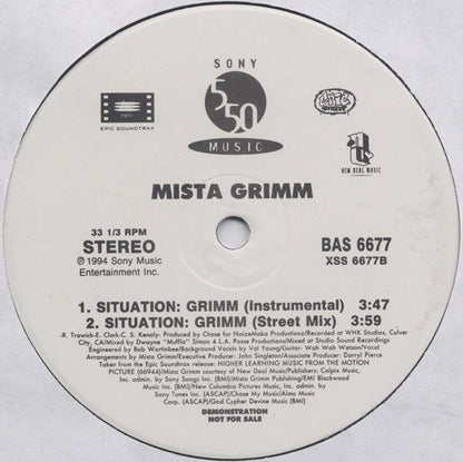 Mista Grimm : Situation Grimm (12", Single, Promo)