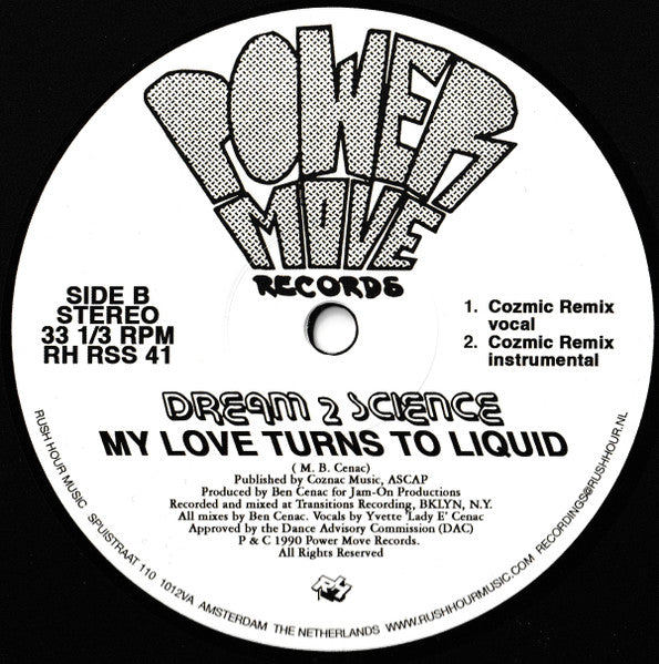 Dream 2 Science : My Love Turns To Liquid (12", RE)