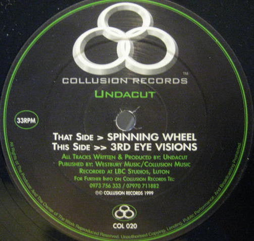 DJ Undacut : Spinning Wheel / 3rd Eye Visions (12")